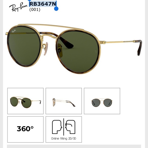 Gold Ray Bans with polarized lenses - Picture 2 of 3